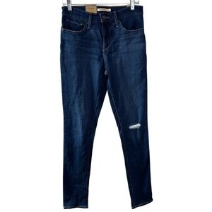 NWT Levi’s Shaping Skinny denim jeans ripped knee mid rise women’s 28 slimming